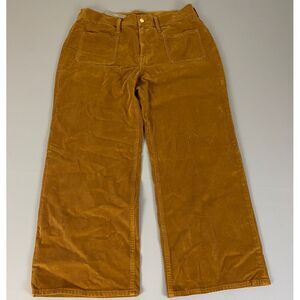 J.Crew Wide Leg Corduroy Pants Women's Size 33 Camel Brown‎ Cotton New NWT